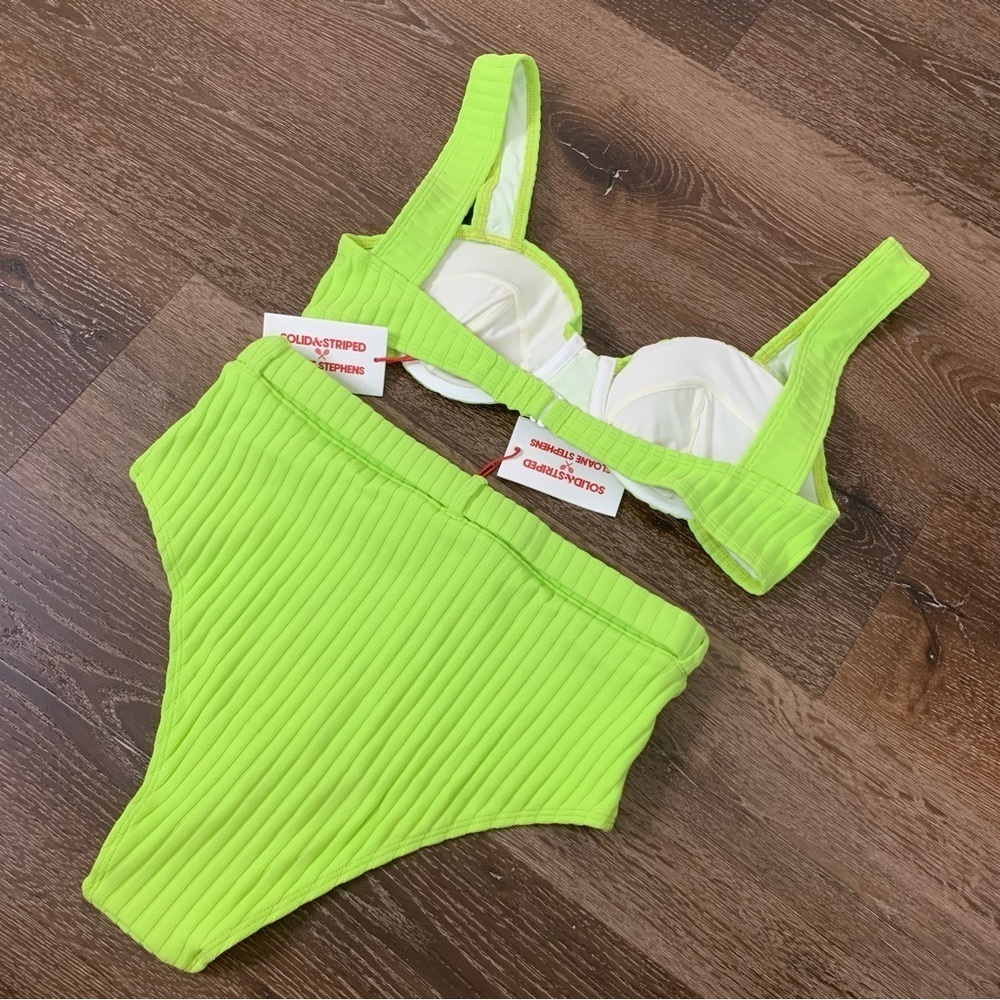 Solid & striped X Sloane Stephen’s women’s Jozy ribbed belted bikini swimsuit M - Picture 9 of 11